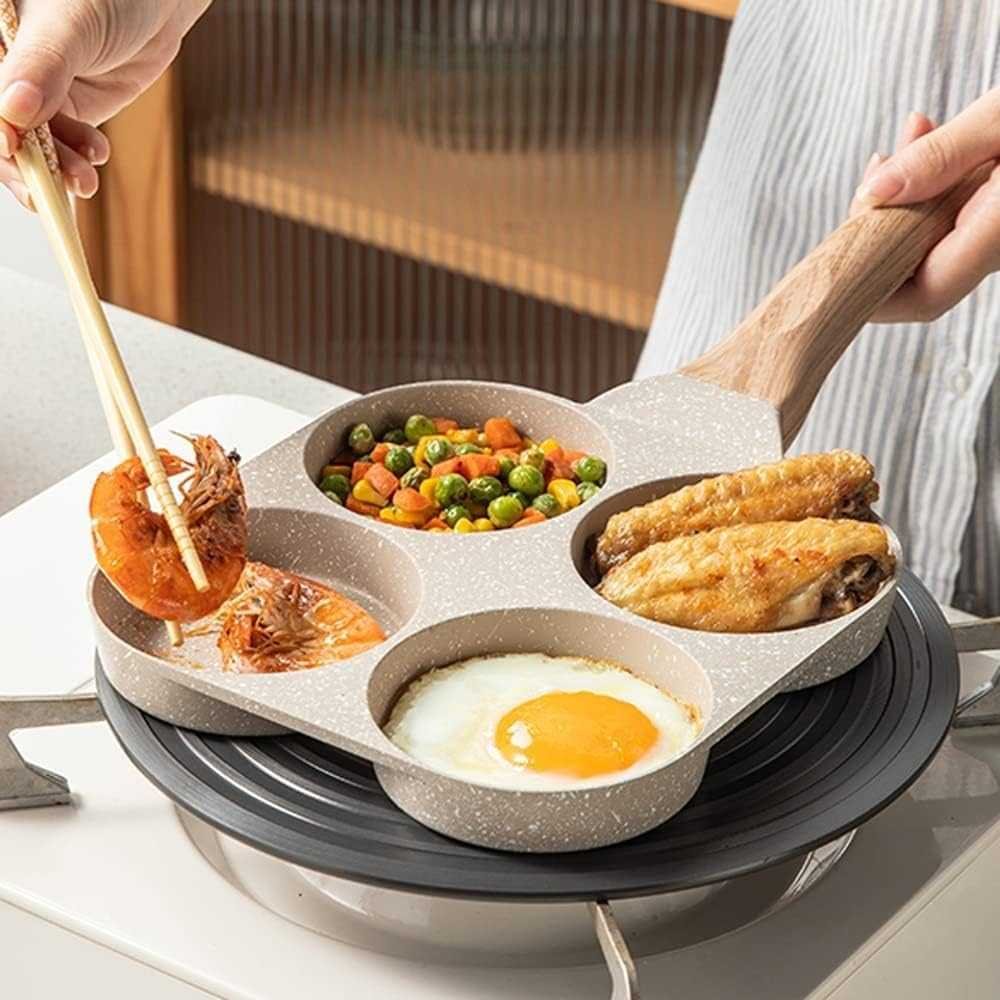 4-Hole Household Nonstick Frying Pan