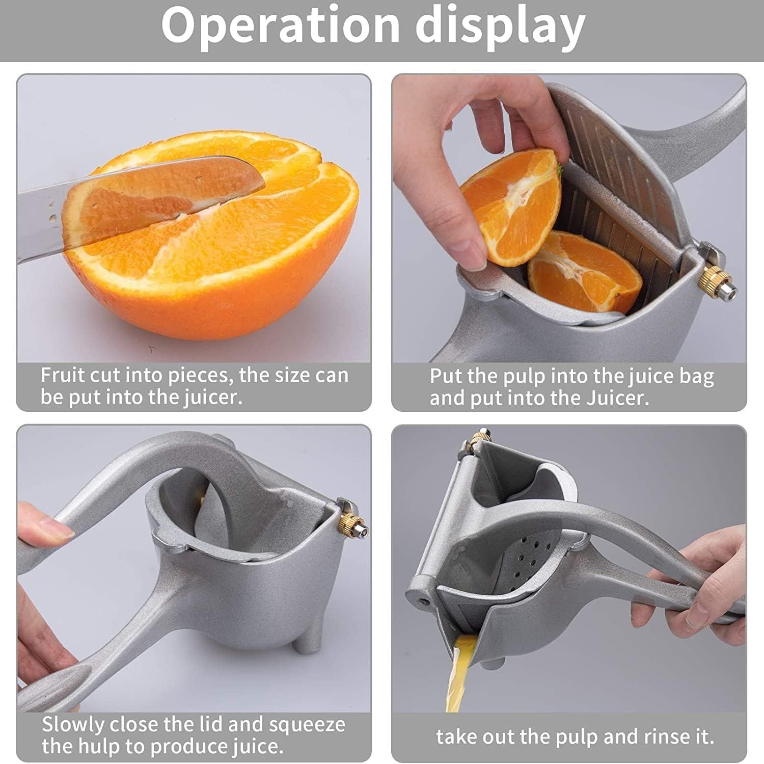 Amateur Premium Stainless Steel Manual Lemon and Lime Squeezer - Image 2